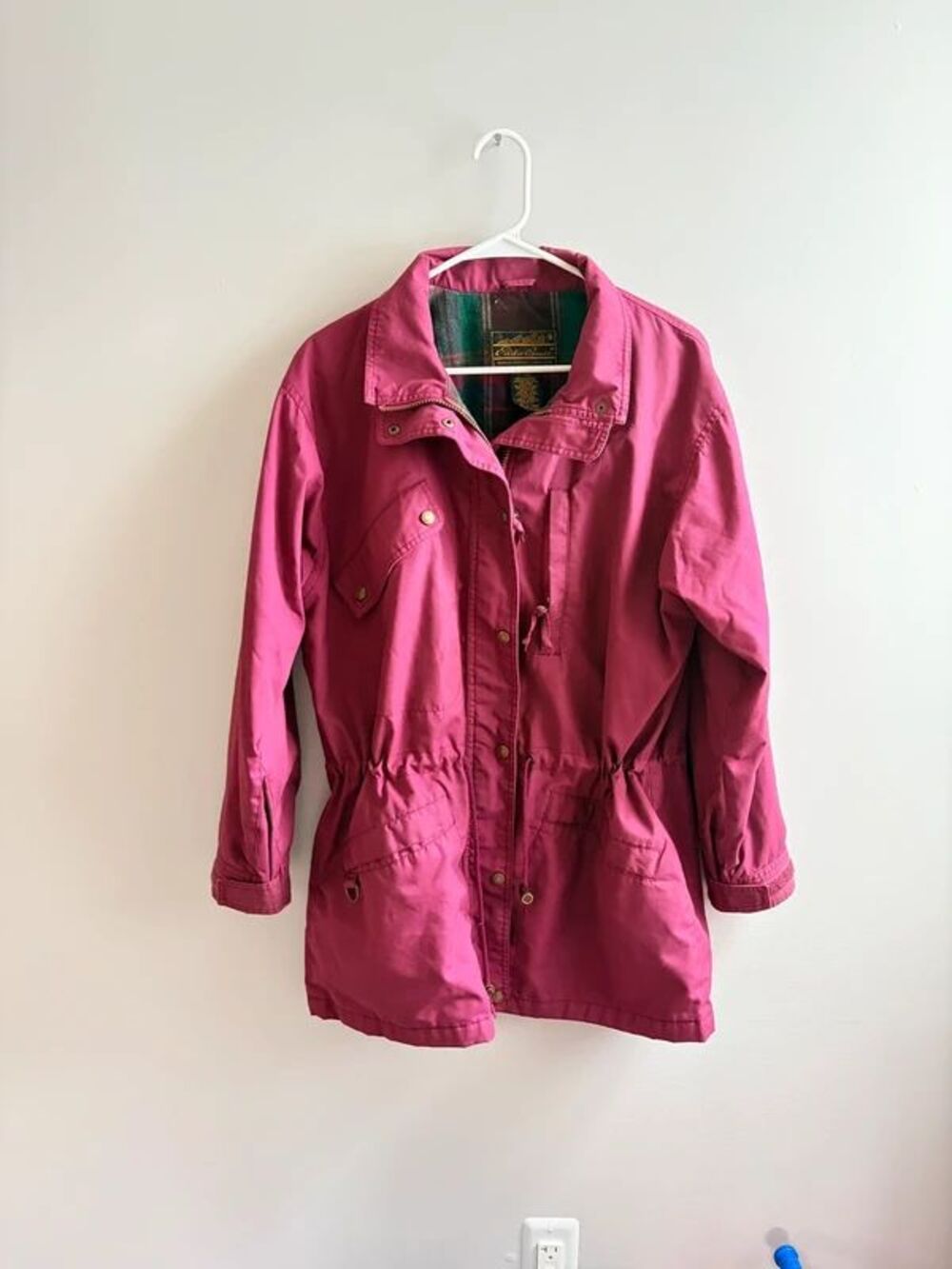 Vintage 90s Eddie Bauer Flannel Lined Field Jacket Anorak, retro, fall, winter